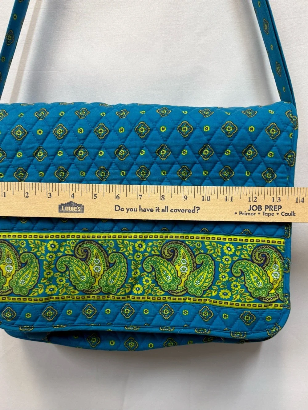 Blue & Green Quilted Paisley Messenger Bag - Women's Laptop Crossbody
